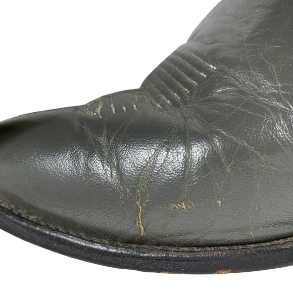 Vintage TONY LAMA Gray Embroidered Western Cowboy Boots 5407 Mens Size 11D - Picture 10 of 12